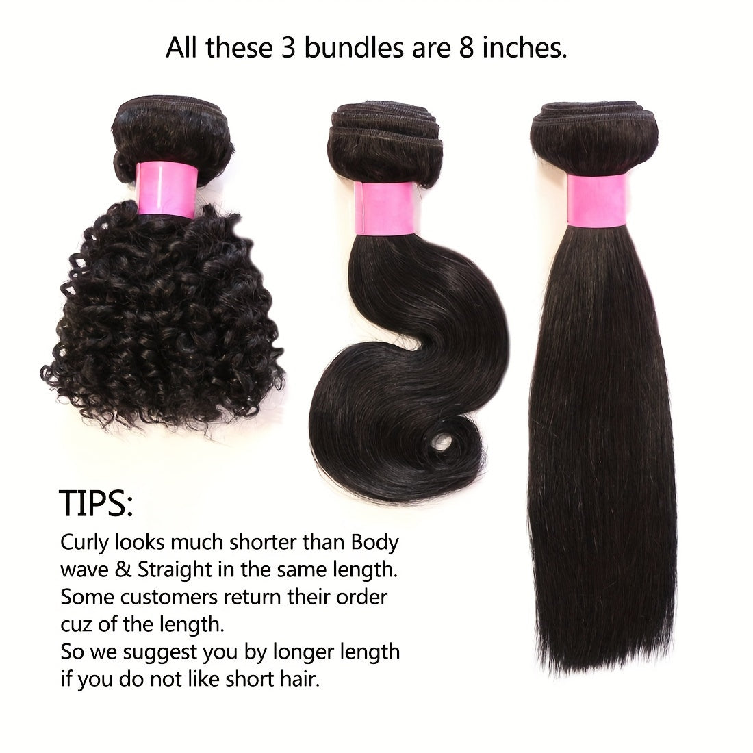 Kinky Curly Human Hair Bundles - Thick Curly Weaves, Virgin Hair Bundles for Full Head, Natural Black Color (Can be Dyeable),